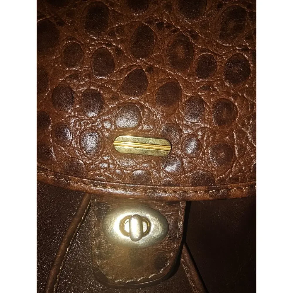 ISanti Milano Italian Leather Drawstring Brown Purse Adjustable/Detachable Strap